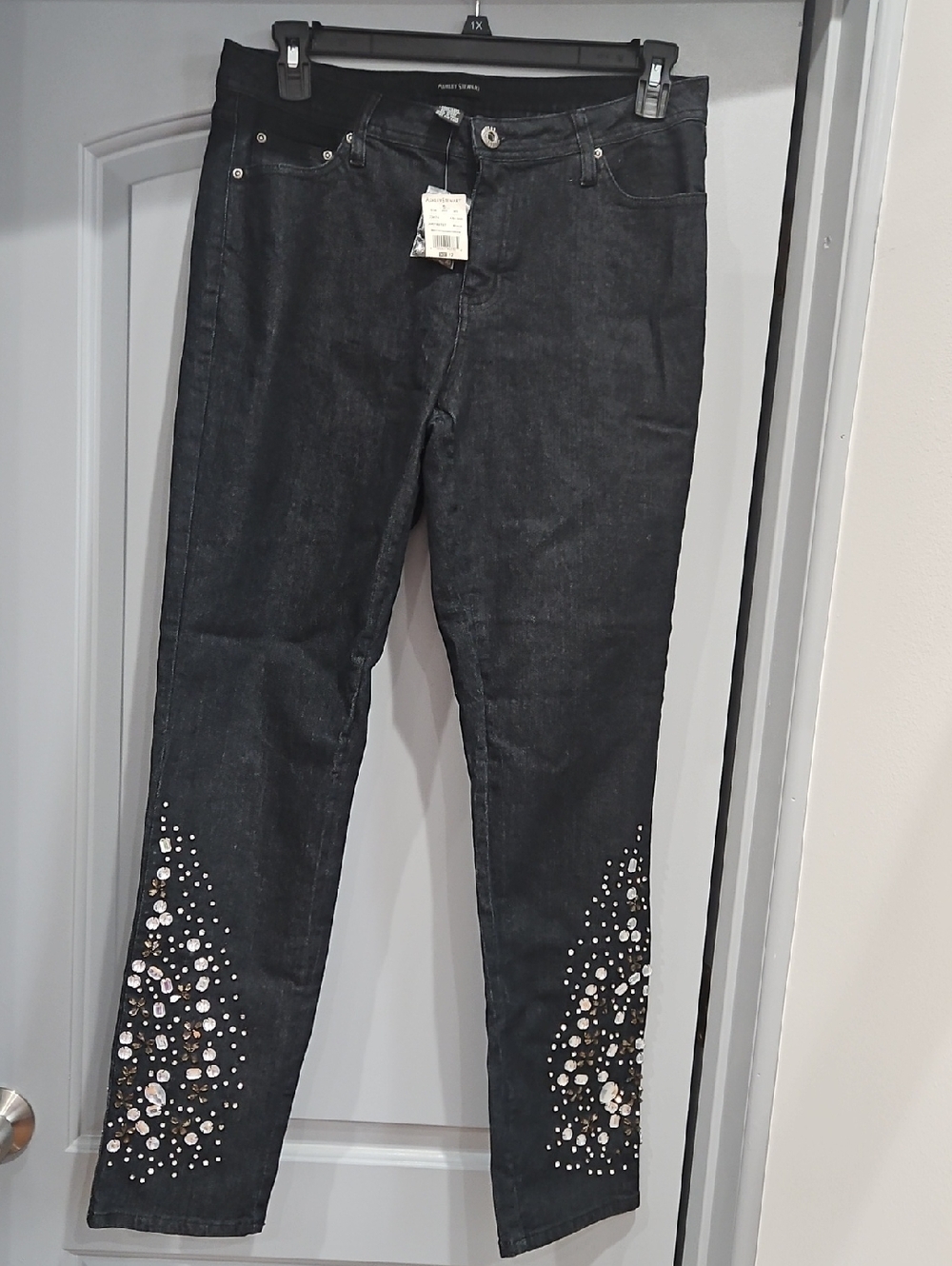 Size 12 WideAshley Stewart  Skinny Jeans with Rhinestone Embellishment